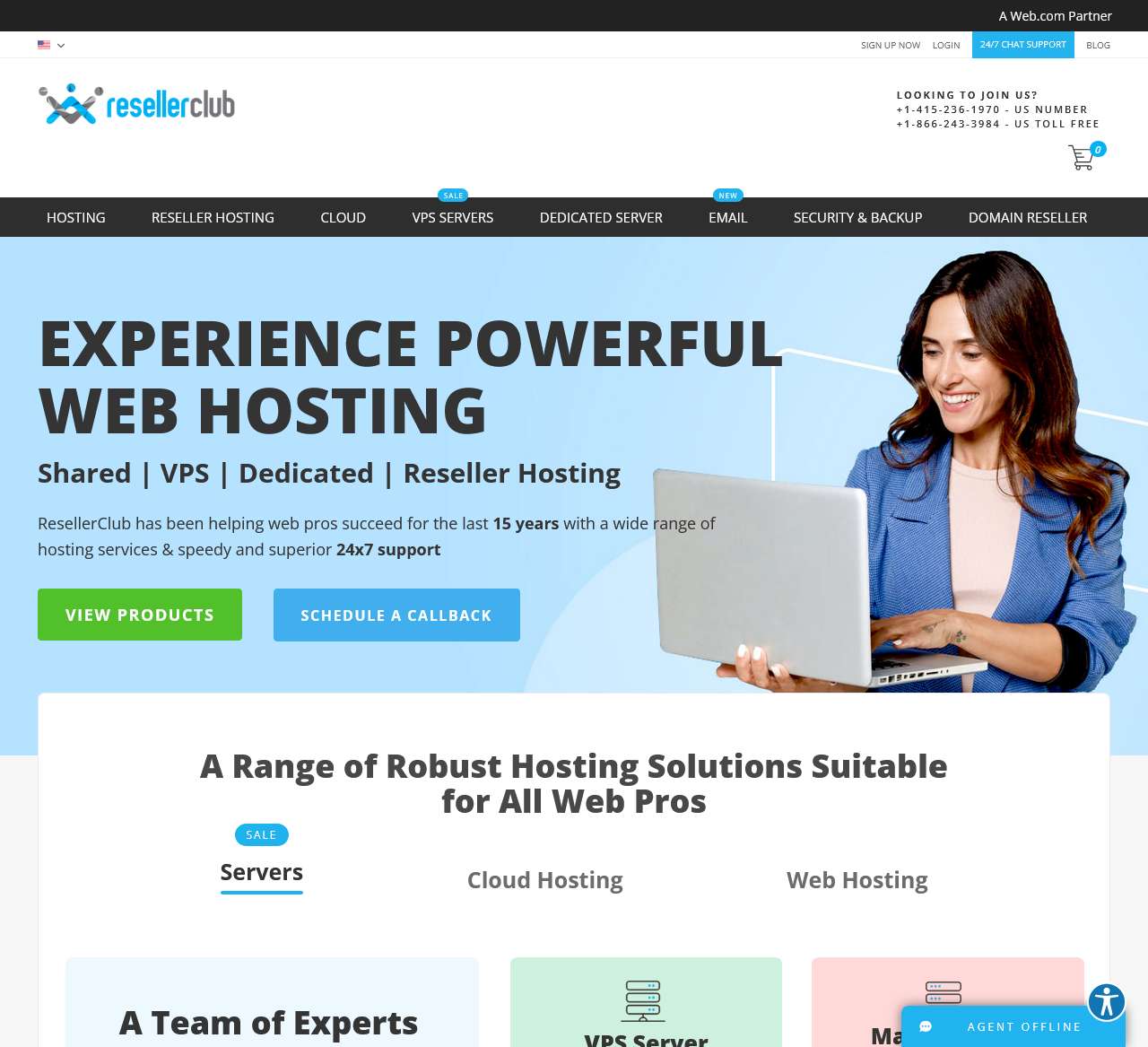 Reseller club homepage