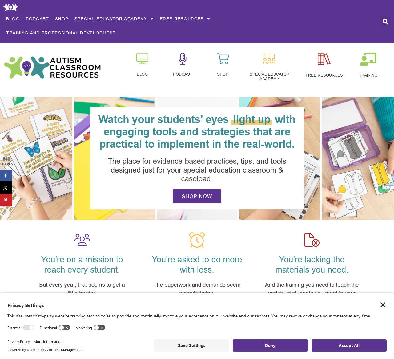 Autism Classroom Resources